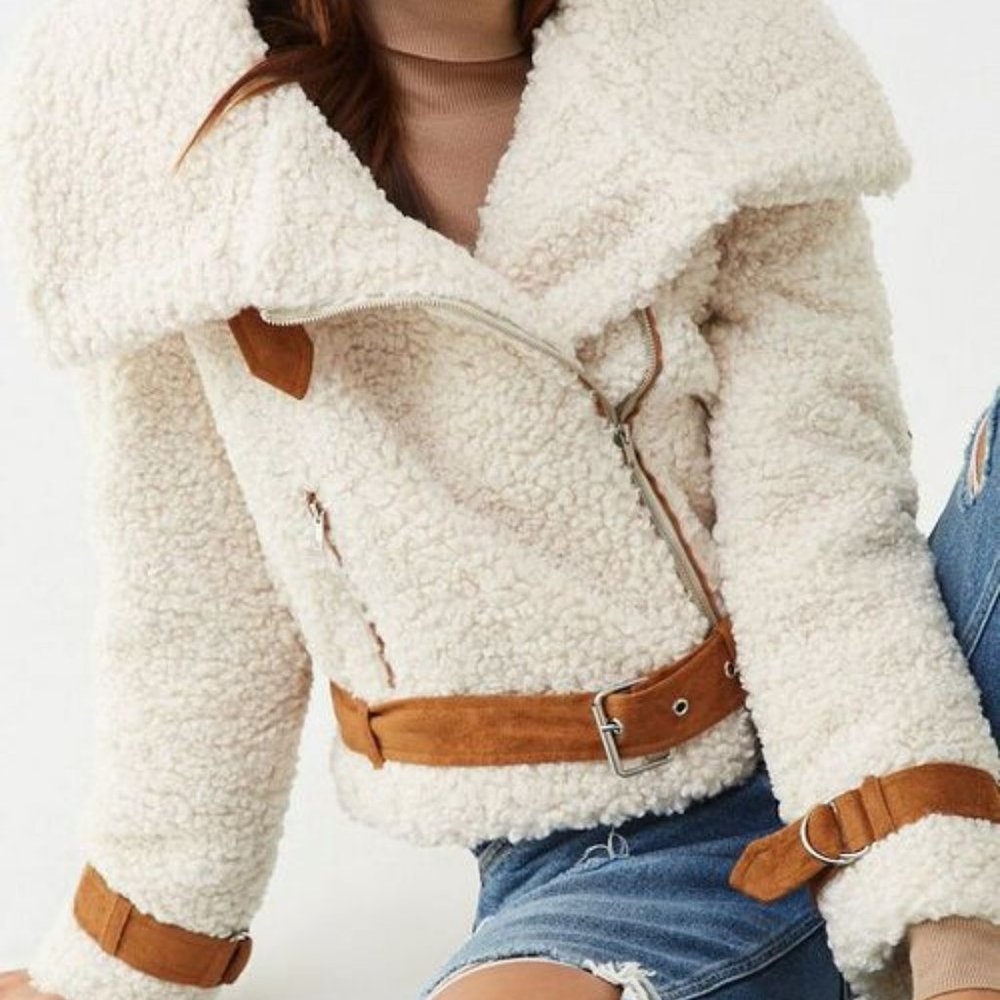 Forever 21 Belted Faux Shearling Coat